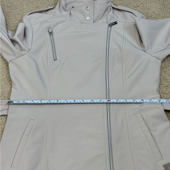 Kenneth Cole Reaction Moto Cream Fall Jacket Sz M EUC - Picture 14 of 16